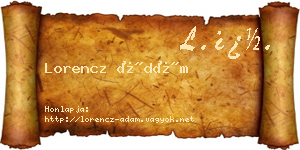 Lorencz Ádám névjegykártya